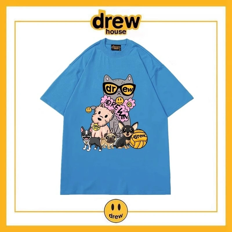 Drew House Short Sleeve T-Shirt Unisex Cotton Print Top Style 8