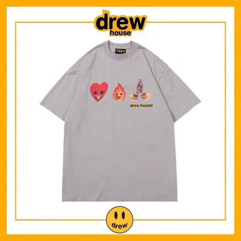 Drew House Summer Short Sleeve T-Shirt Cotton Loose Unisex Top Style 16