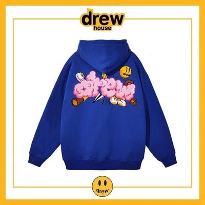 Drew House Unisex Fleece Hoodie Cotton Loose Style 10