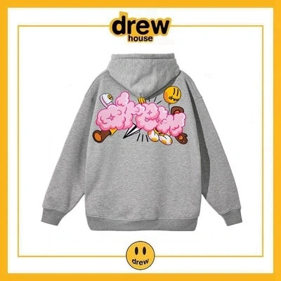 Drew House Unisex Fleece Hoodie Cotton Loose Style 6