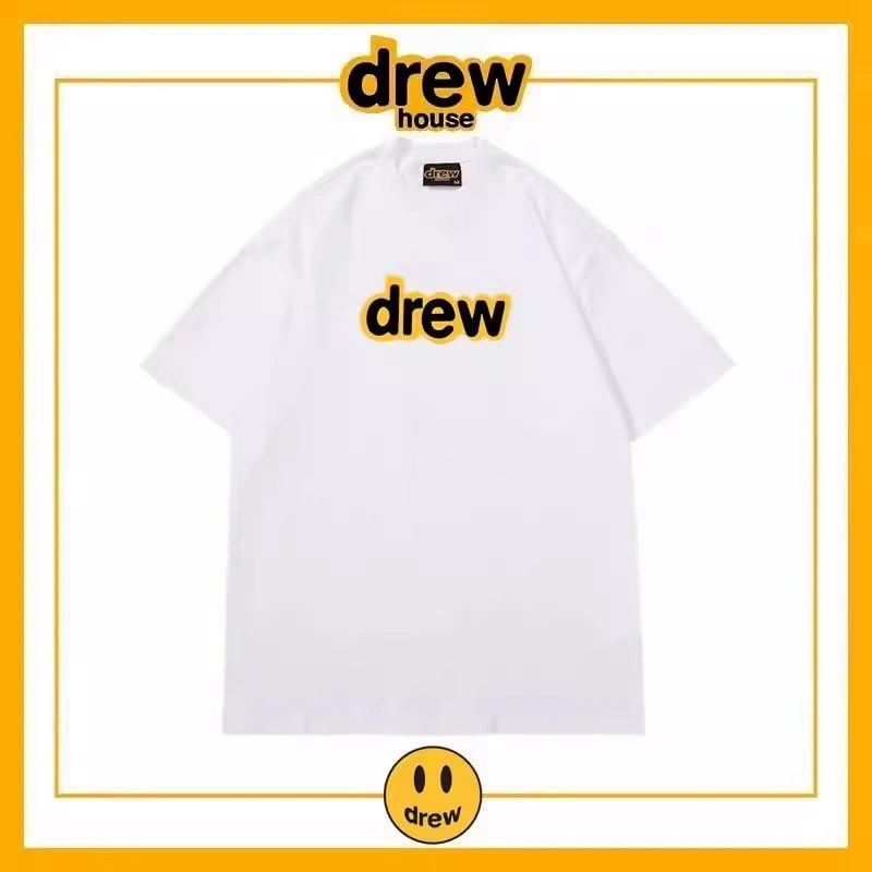 Drew Letter Short Sleeve T-Shirt Unisex Cotton Summer Base Style 1