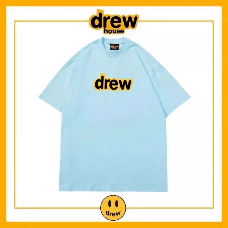 Drew Letter Short Sleeve T-Shirt Unisex Cotton Summer Base Style 10