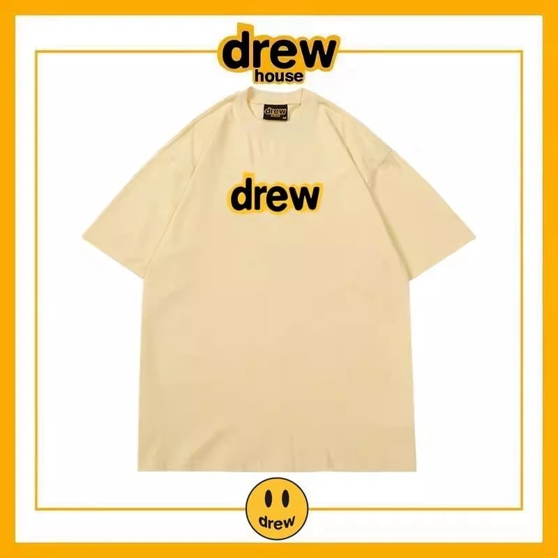 Drew Letter Short Sleeve T-Shirt Unisex Cotton Summer Base Style 2