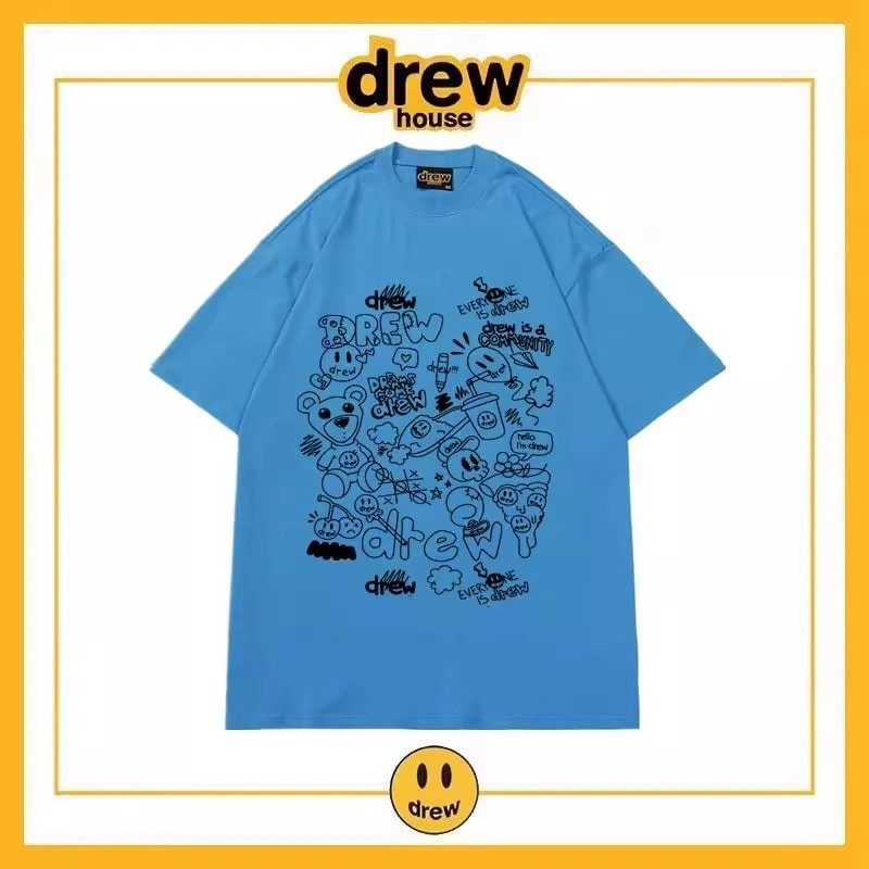 Drew Summer Print Short Sleeve T-Shirt Unisex Cotton Loose Style 6