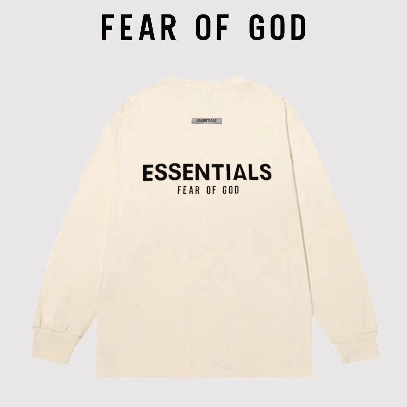 FOG Essentials Back Letter Long Sleeve T-Shirt Streetwear Couple Round Neck Unisex Style 2