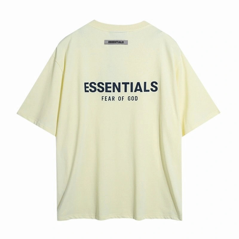 FOG Essentials Back Print Letter Unisex Streetwear Loose Couple Short Sleeve T-Shirt Style 3
