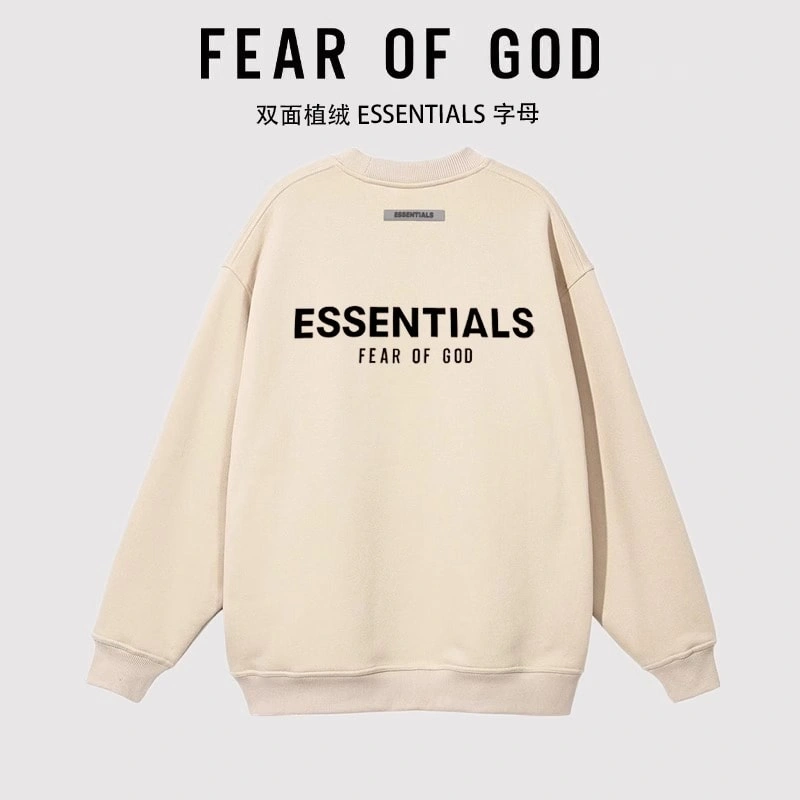 FOG Essentials Double Sided Flocked Letter Sweatshirt Unisex Streetwear Style 4