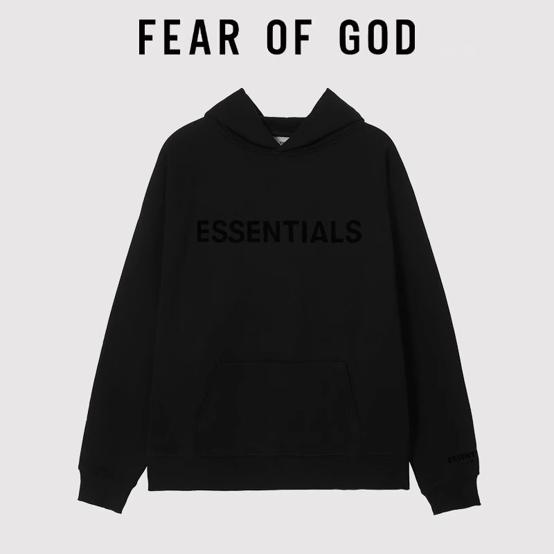 FOG Essentials Letter Hoodie Streetwear Loose Plush Jacket Unisex