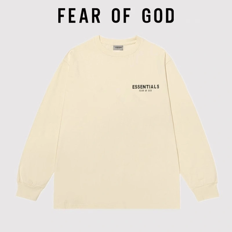 FOG Essentials Mini Logo Long Sleeve T-Shirt Unisex Streetwear Oversized Style 2