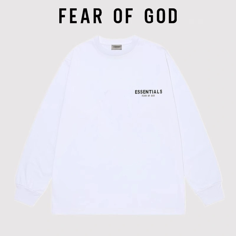 FOG Essentials Mini Logo Long Sleeve T-Shirt Unisex Streetwear Oversized Style 3