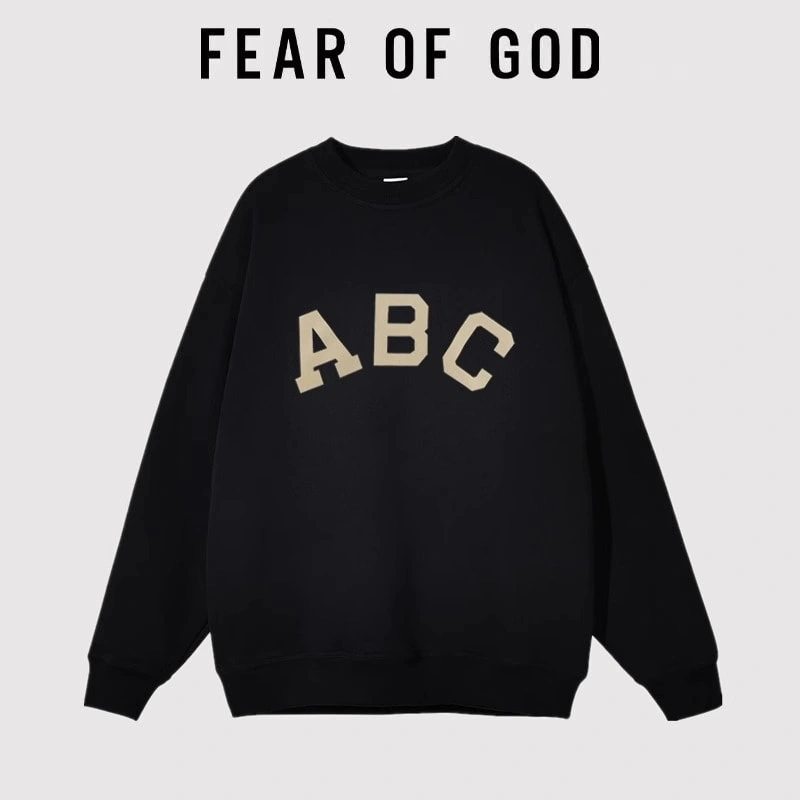 FOG Seventh Season ABC Flocked Letter Sweatshirt Loose Couple Streetwear