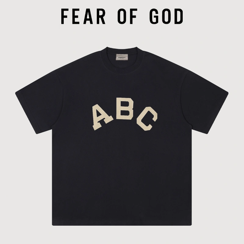 FOG Seventh Season Mainline ABC Flocked Short Sleeve Streetwear T-Shirt Couple