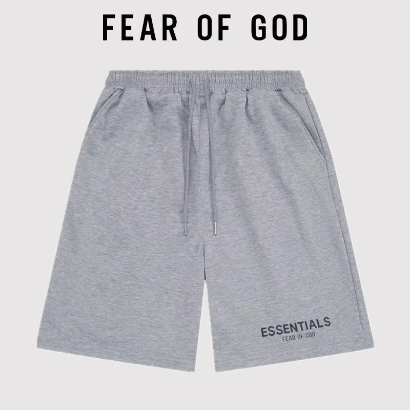 FOG Streetwear Essentials Letter Shorts Cotton Unisex Casual American Loose Style 1