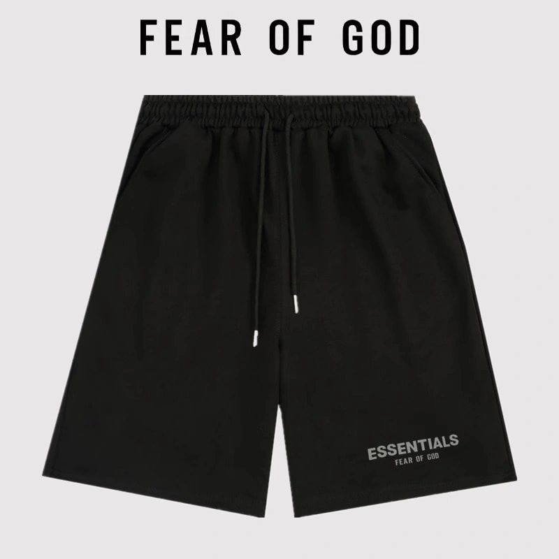 FOG Streetwear Essentials Letter Shorts Cotton Unisex Casual American Loose