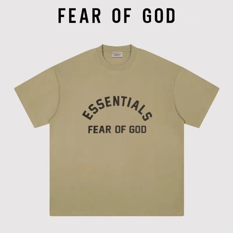 Jackson Wang’s Style FOG Essentials 3D Letter Short Sleeve Streetwear T-Shirt Style 3