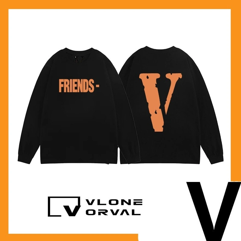 Vlone New Solid V Long Tee Unisex Cotton Long Sleeve Celebrity Style Style 14