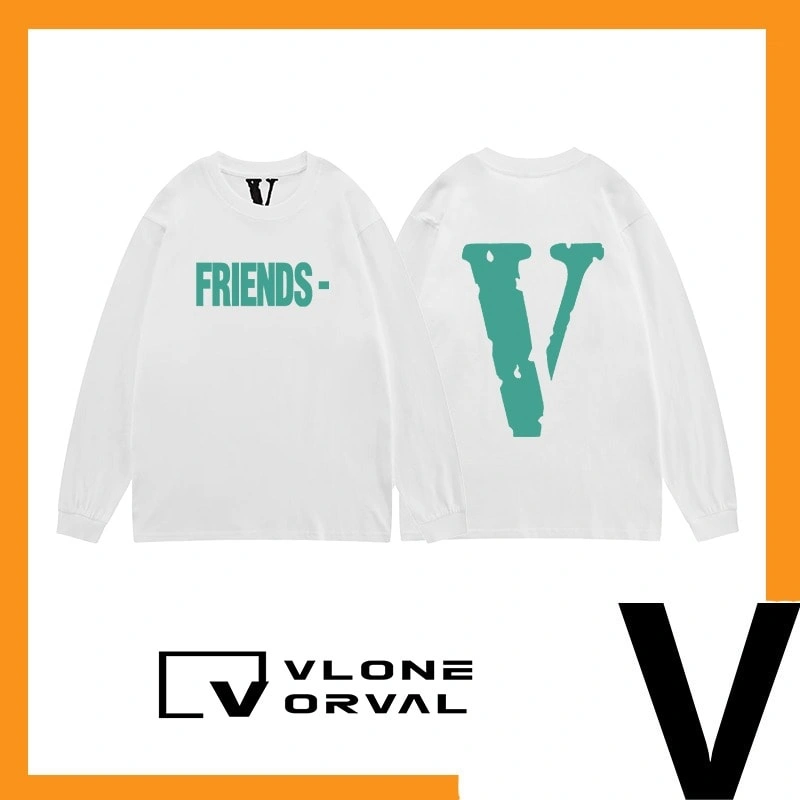 Vlone New Solid V Long Tee Unisex Cotton Long Sleeve Celebrity Style Style 6