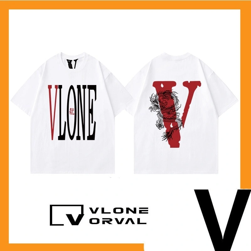 Vlone Orval 2024 Dragon Year Limited Edition Heavyweight Cotton Short Sleeve T-Shirt American Street Unisex Summer