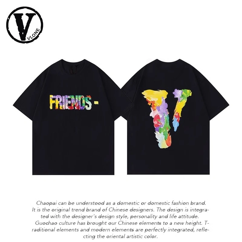 Vlone Orval American Oil Painting Short Sleeve Men New Summer Clothing Loose Trendy Couple T-Shirt Style 2