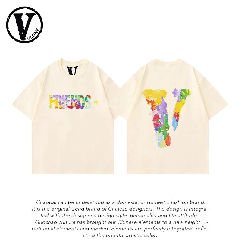 Vlone Orval American Oil Painting Short Sleeve Men New Summer Clothing Loose Trendy Couple T-Shirt Style 3