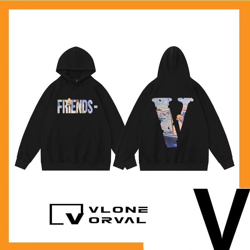 Vlone Orval American Painting V Long Sleeve Hoodie Unisex Trend Style 1