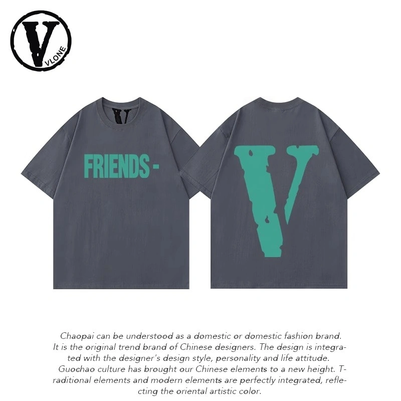 Vlone Orval Big V Phantom Color Hollow Loose Short Sleeve T-Shirt Couple Trendy American Street Summer Style 17
