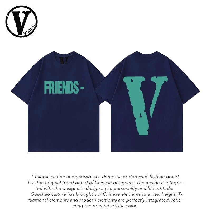 Vlone Orval Big V Phantom Color Hollow Loose Short Sleeve T-Shirt Couple Trendy American Street Summer Style 20