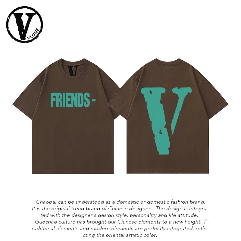 Vlone Orval Big V Phantom Color Hollow Loose Short Sleeve T-Shirt Couple Trendy American Street Summer Style 22