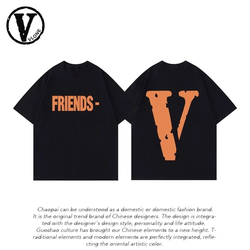 Vlone Orval Big V Phantom Color Hollow Loose Short Sleeve T-Shirt Couple Trendy American Street Summer Style 25