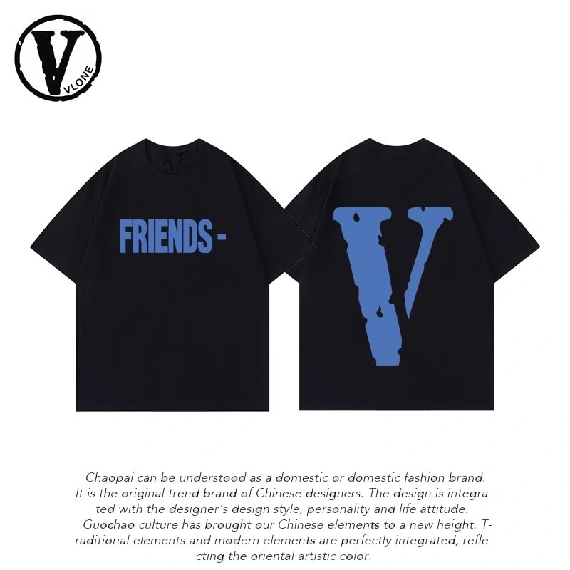 Vlone Orval Big V Phantom Color Hollow Loose Short Sleeve T-Shirt Couple Trendy American Street Summer Style 35