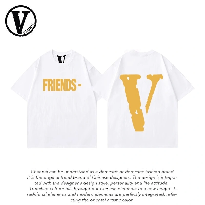 Vlone Orval Big V Phantom Color Hollow Loose Short Sleeve T-Shirt Couple Trendy American Street Summer Style 9