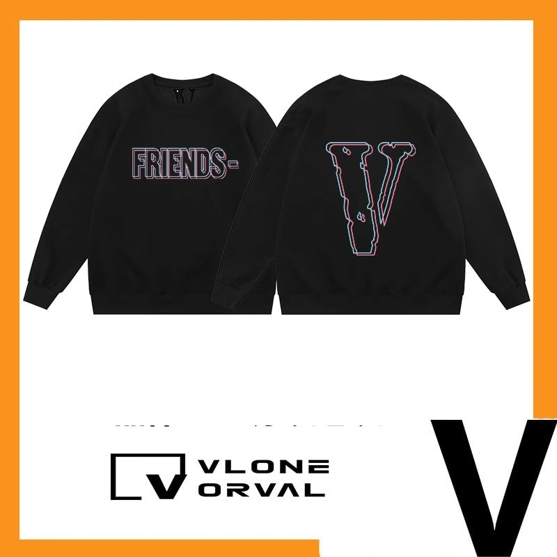 Vlone Orval Big V Phantom Color Trendy American Oversized Crewneck Sweatshirt Women Style 1