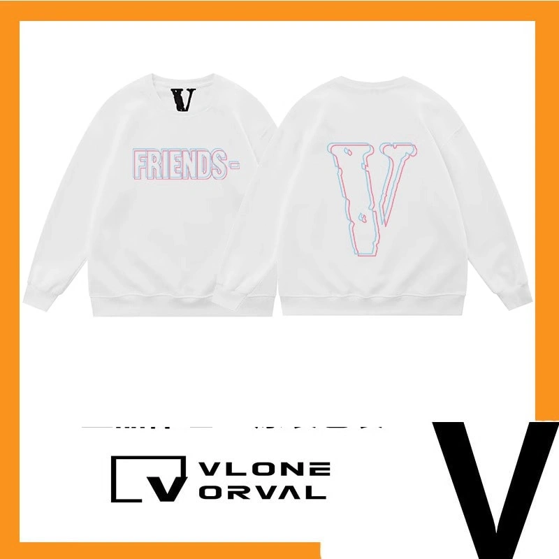 Vlone Orval Big V Phantom Color Trendy American Oversized Crewneck Sweatshirt Women