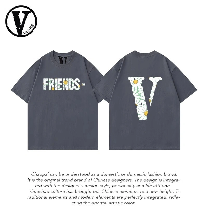 Vlone Orval Big V Short Sleeve Pure Cotton Couple T-Shirt Street Trend Summer Style 1