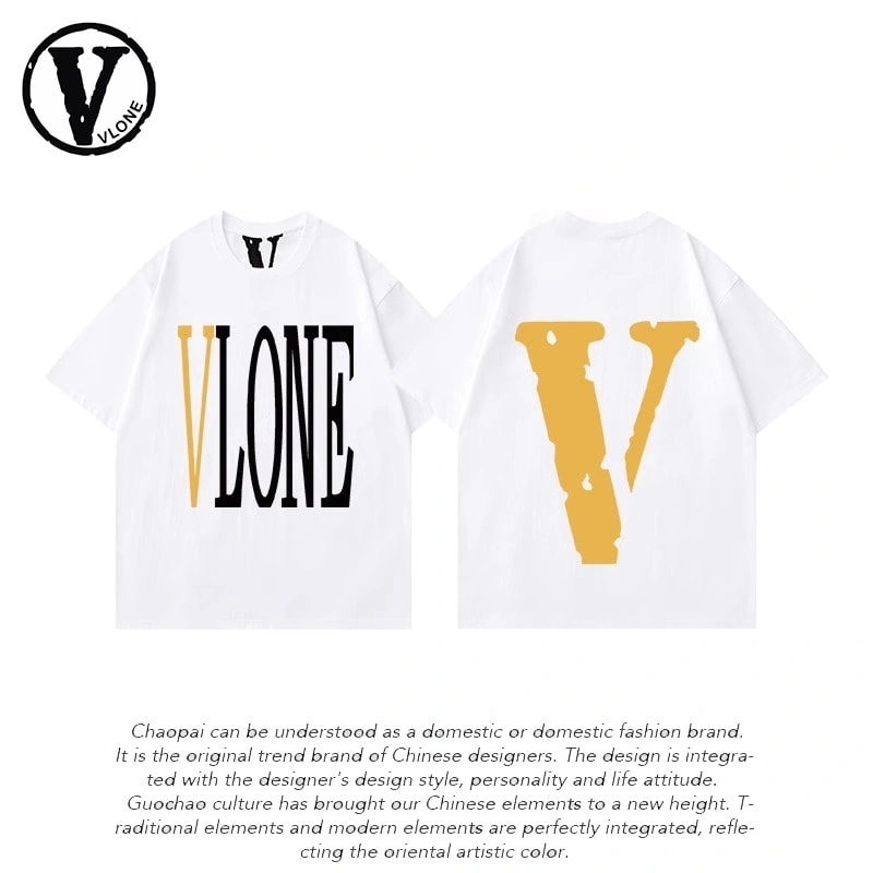 Vlone Orval Big V Short Sleeve Sunflower Vine Original Loose Cotton Couple Trend Style 27