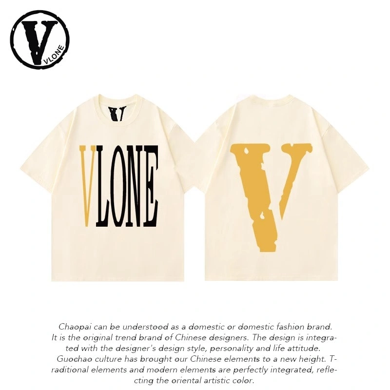 Vlone Orval Big V Short Sleeve Sunflower Vine Original Loose Cotton Couple Trend