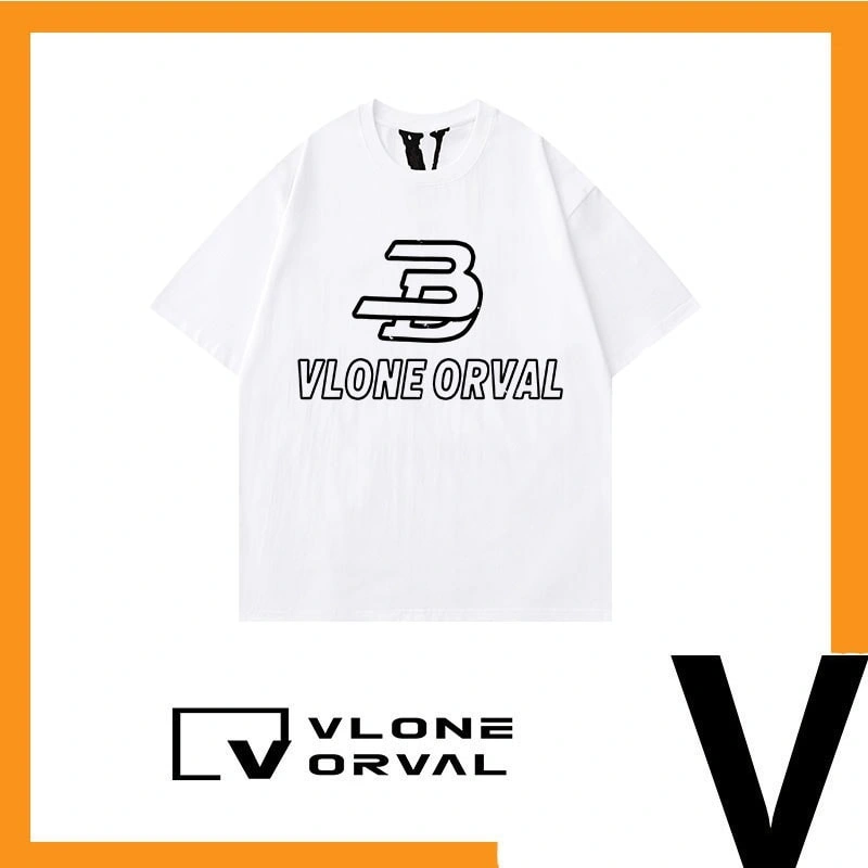 Vlone Orval Big V WD Trendy American Premium Cotton Loose Couple Short Sleeve T-Shirt Summer