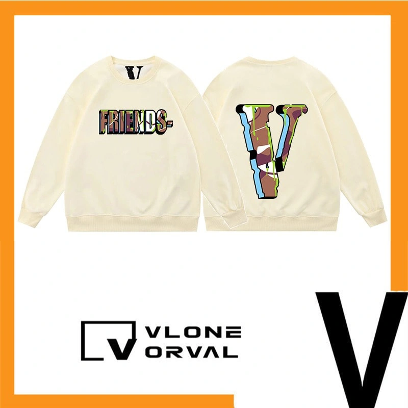 Vlone Orval Camouflage Big V Crewneck Sweatshirt Trendy American High Street Loose Cotton Women Style 2