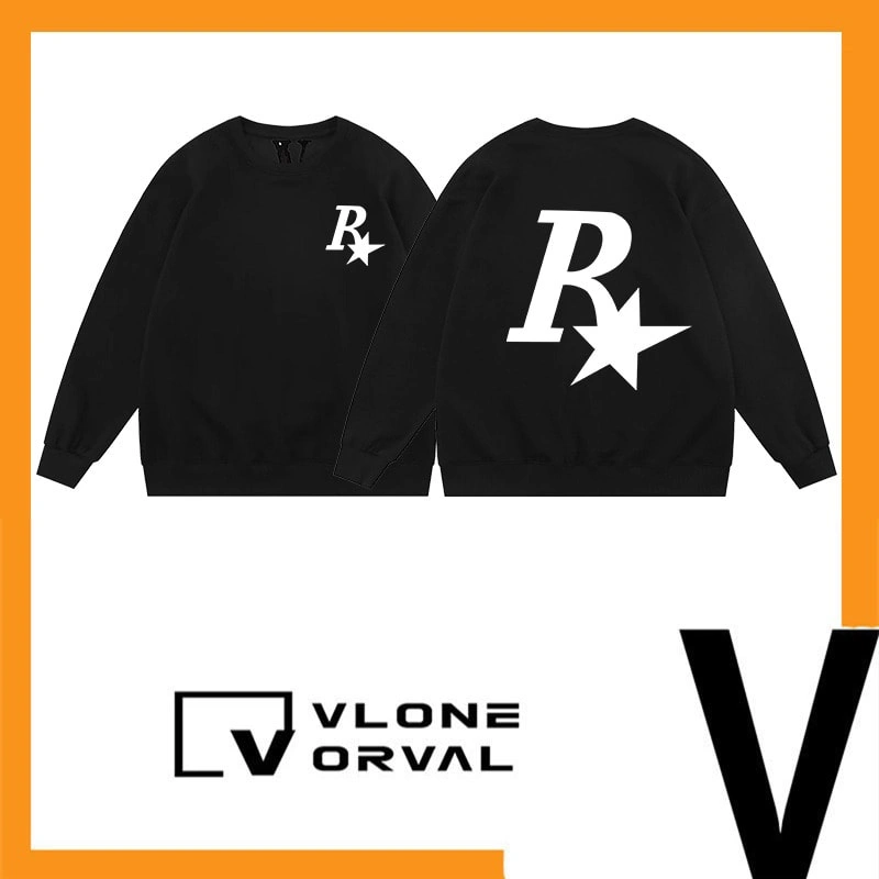 Vlone Orval Co Branded R Star Crewneck Sweatshirt Unisex Loose Student Couple Autumn Winter Style 1
