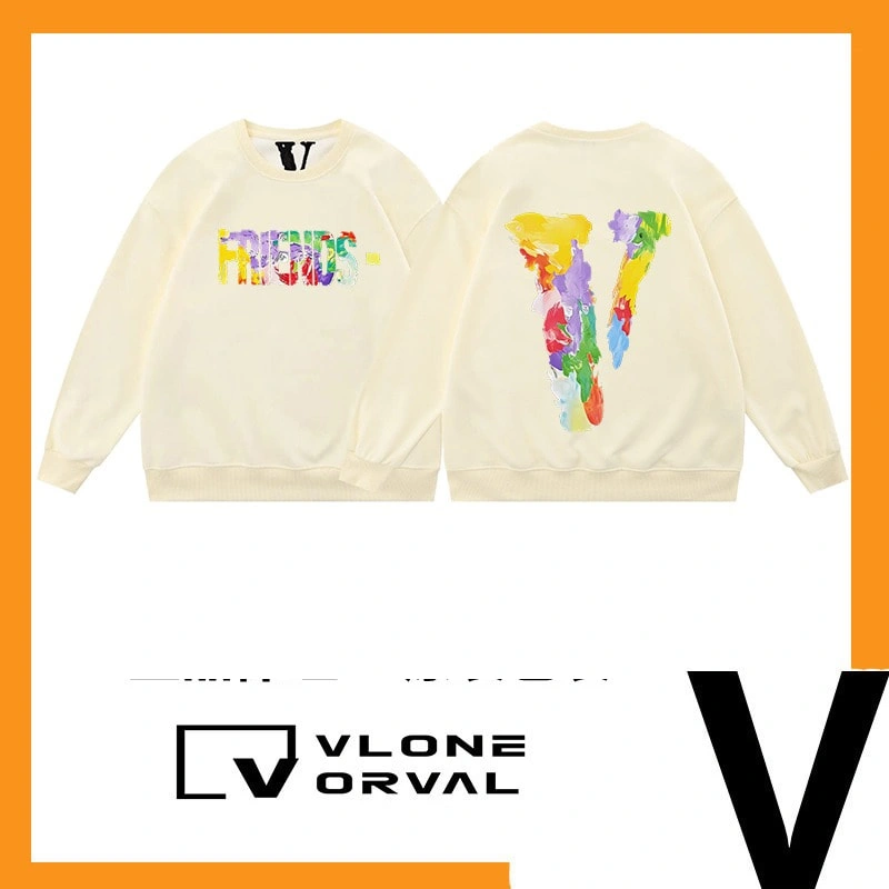 Vlone Orval Colorful Oil Painting Big V Sweatshirt American Trend Oversized Crewneck Autumn Winter Women Style 2