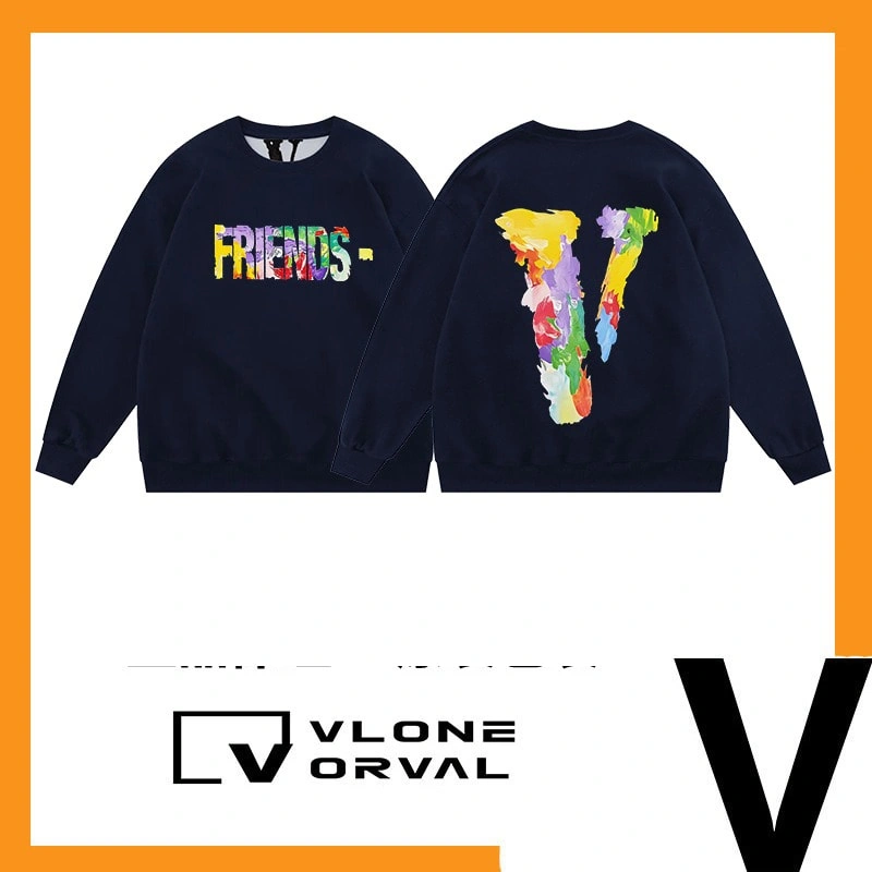 Vlone Orval Colorful Oil Painting Big V Sweatshirt American Trend Oversized Crewneck Autumn Winter Women Style 3