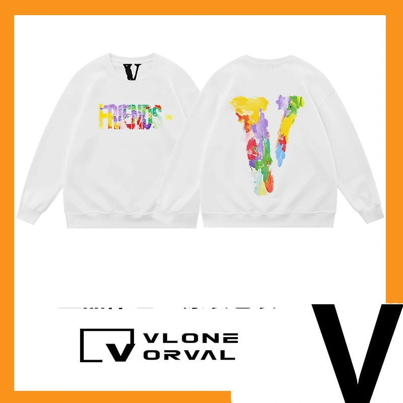 Vlone Orval Colorful Oil Painting Big V Sweatshirt American Trend Oversized Crewneck Autumn Winter Women