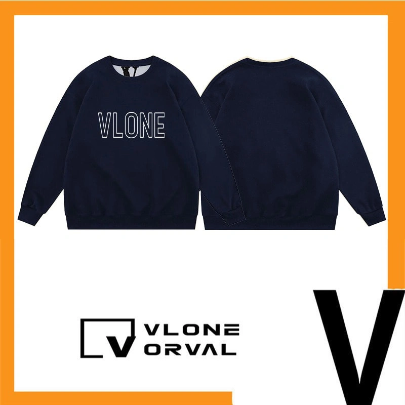 Vlone Orval Cutout Letter Crewneck Sweatshirt Unisex American Trend Pullover Autumn Winter Style 3