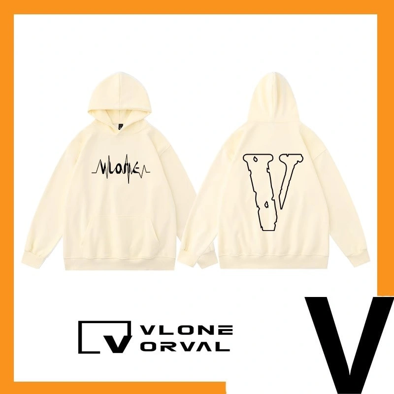 Vlone Orval ECG Hoodie Unisex American Trend Heavyweight Cotton Style 2