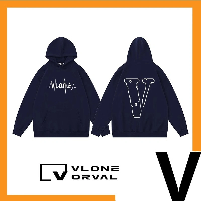 Vlone Orval ECG Hoodie Unisex American Trend Heavyweight Cotton Style 3