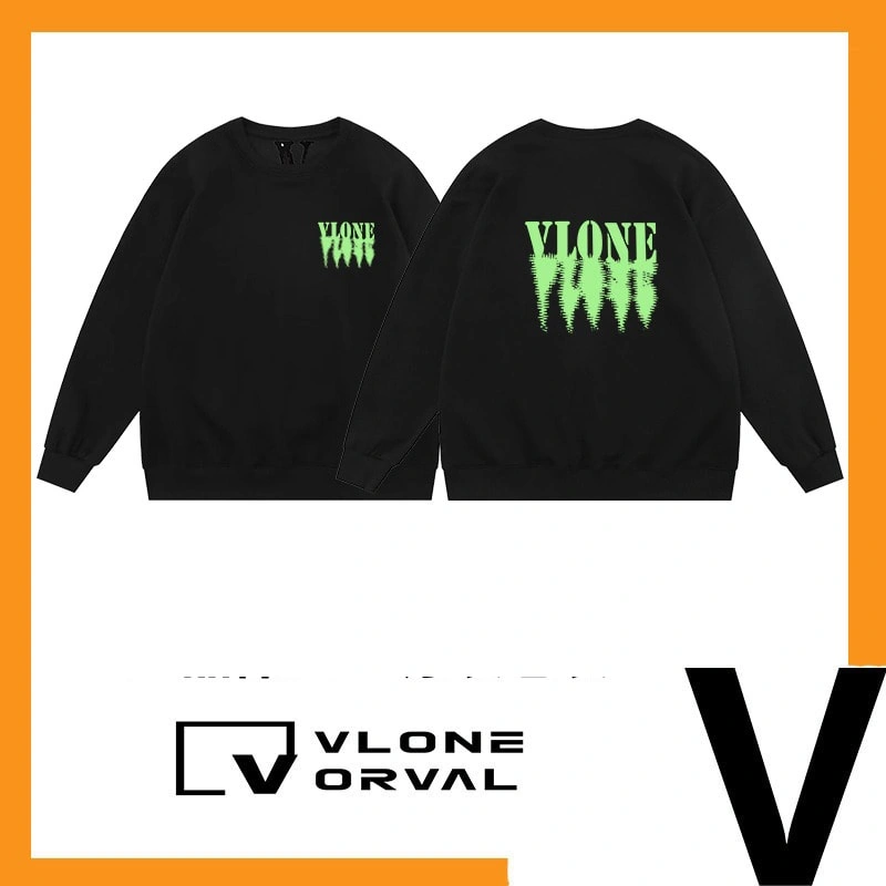 Vlone Orval Green Reflection V Sweatshirt Unisex American Trend Crew Neck Style 1