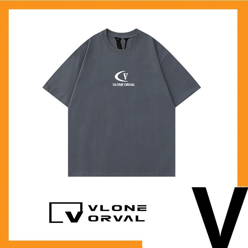 Vlone Orval Heavyweight Big V Short Sleeve T-Shirt Men Casual Cotton American Trend Summer Style 3
