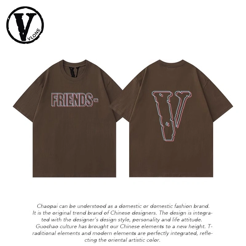 Vlone Orval Mercury Big V Trendy American Loose Summer Couple Short Sleeve T-Shirt Style 5