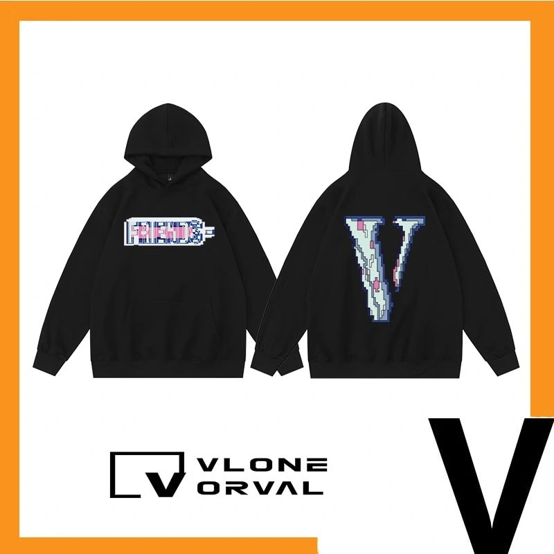 Vlone Orval Mosaic V Hoodie Unisex American Trend Loose Fit Style 1