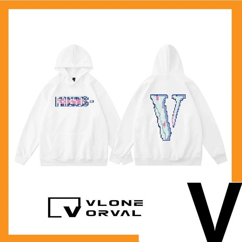 Vlone Orval Mosaic V Hoodie Unisex American Trend Loose Fit